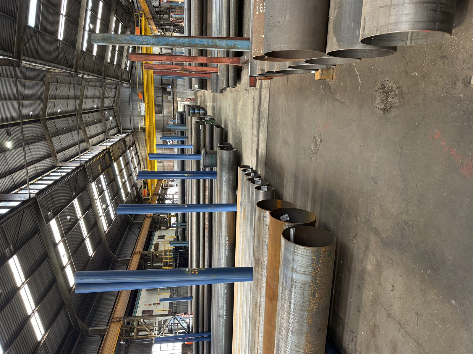 Industrial pipe stock prepared for fabrication and project delivery